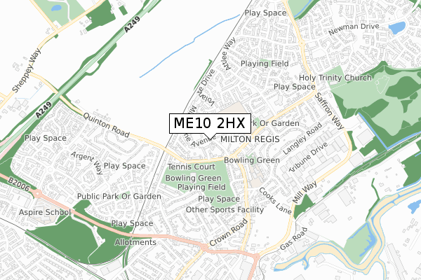 ME10 2HX map - small scale - OS Open Zoomstack (Ordnance Survey)