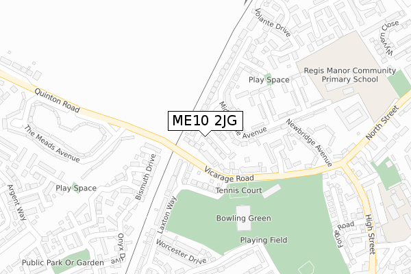 ME10 2JG map - large scale - OS Open Zoomstack (Ordnance Survey)