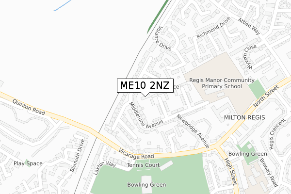 ME10 2NZ map - large scale - OS Open Zoomstack (Ordnance Survey)