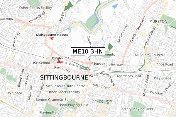 ME10 3HN map - small scale - OS Open Zoomstack (Ordnance Survey)