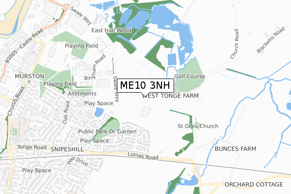 ME10 3NH map - small scale - OS Open Zoomstack (Ordnance Survey)