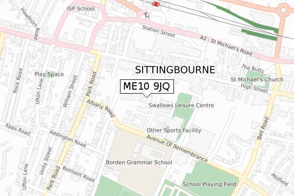 ME10 9JQ map - large scale - OS Open Zoomstack (Ordnance Survey)