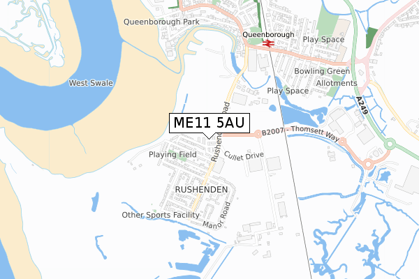 ME11 5AU map - small scale - OS Open Zoomstack (Ordnance Survey) ME11 5AU map - small scale - OS Open Zoomstack (Ordnance Survey)