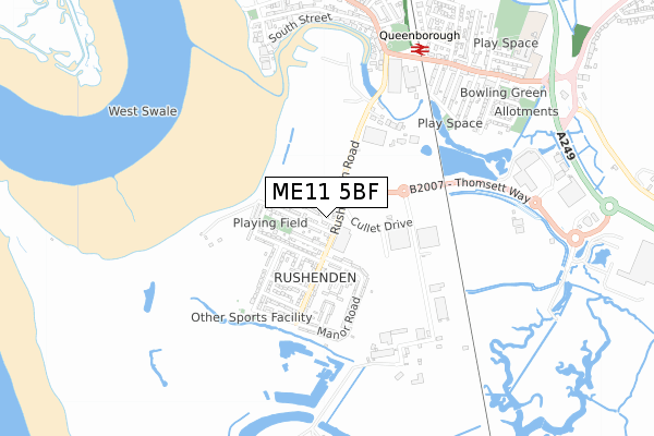 ME11 5BF map - small scale - OS Open Zoomstack (Ordnance Survey)