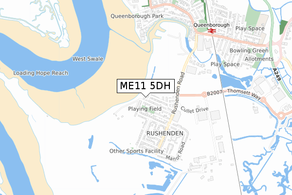 ME11 5DH map - small scale - OS Open Zoomstack (Ordnance Survey) ME11 5DH map - small scale - OS Open Zoomstack (Ordnance Survey)