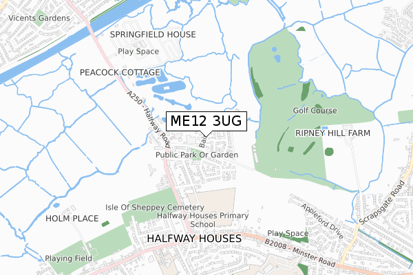 ME12 3UG map - small scale - OS Open Zoomstack (Ordnance Survey) ME12 3UG map - small scale - OS Open Zoomstack (Ordnance Survey)