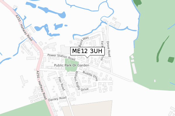 ME12 3UH map - large scale - OS Open Zoomstack (Ordnance Survey)