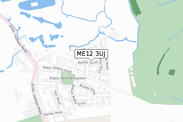 ME12 3UJ map - large scale - OS Open Zoomstack (Ordnance Survey)
