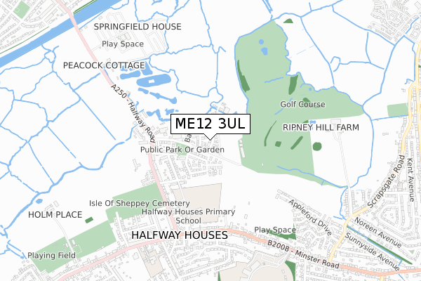 ME12 3UL map - small scale - OS Open Zoomstack (Ordnance Survey)