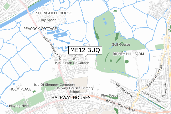 ME12 3UQ map - small scale - OS Open Zoomstack (Ordnance Survey)