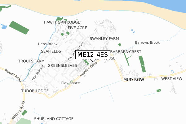 ME12 4ES map - small scale - OS Open Zoomstack (Ordnance Survey)