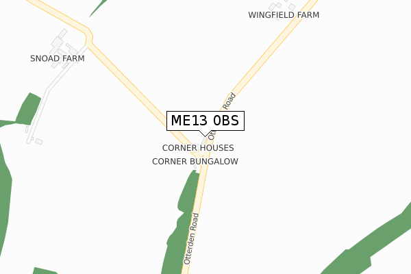 ME13 0BS map - large scale - OS Open Zoomstack (Ordnance Survey)