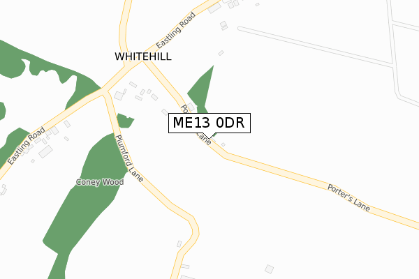 ME13 0DR map - large scale - OS Open Zoomstack (Ordnance Survey)