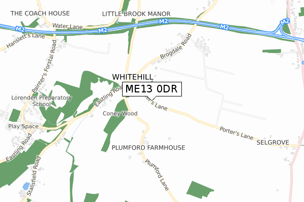 ME13 0DR map - small scale - OS Open Zoomstack (Ordnance Survey)