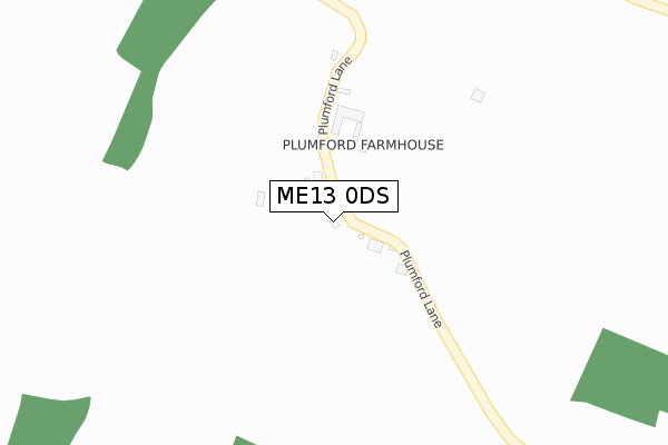ME13 0DS map - large scale - OS Open Zoomstack (Ordnance Survey)