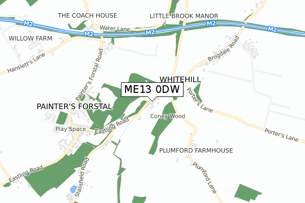 ME13 0DW map - small scale - OS Open Zoomstack (Ordnance Survey)