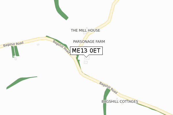 ME13 0ET map - large scale - OS Open Zoomstack (Ordnance Survey)