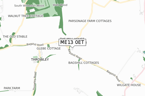 ME13 0ET map - small scale - OS Open Zoomstack (Ordnance Survey)