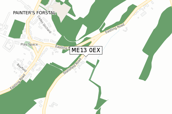 ME13 0EX map - large scale - OS Open Zoomstack (Ordnance Survey)
