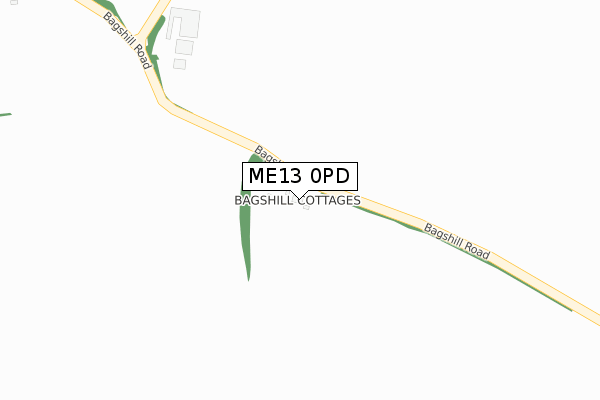 ME13 0PD map - large scale - OS Open Zoomstack (Ordnance Survey)