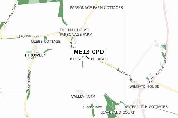 ME13 0PD map - small scale - OS Open Zoomstack (Ordnance Survey)