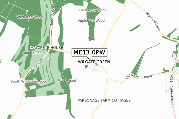 ME13 0PW map - small scale - OS Open Zoomstack (Ordnance Survey)