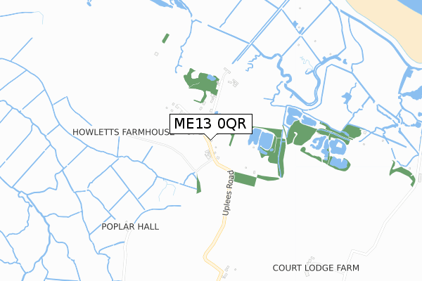 ME13 0QR map - small scale - OS Open Zoomstack (Ordnance Survey)