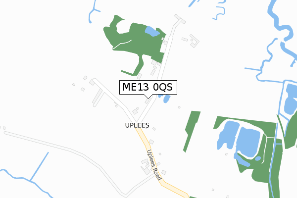 ME13 0QS map - large scale - OS Open Zoomstack (Ordnance Survey)