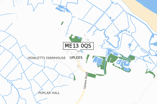 ME13 0QS map - small scale - OS Open Zoomstack (Ordnance Survey)