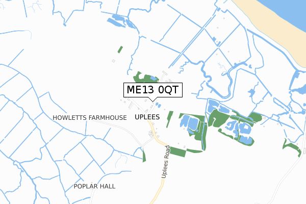 ME13 0QT map - small scale - OS Open Zoomstack (Ordnance Survey)