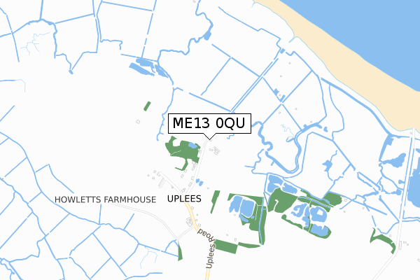 ME13 0QU map - small scale - OS Open Zoomstack (Ordnance Survey)
