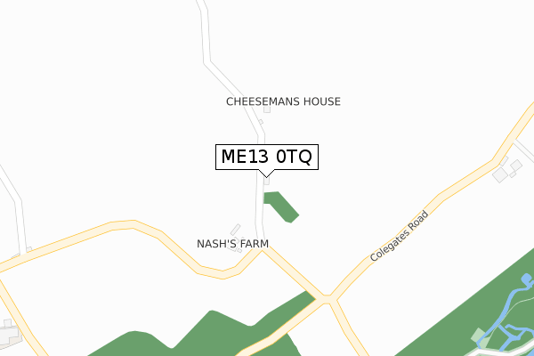 ME13 0TQ map - large scale - OS Open Zoomstack (Ordnance Survey)