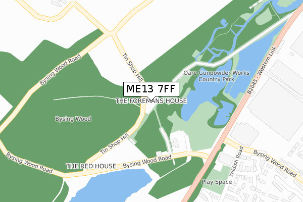 ME13 7FF map - large scale - OS Open Zoomstack (Ordnance Survey)