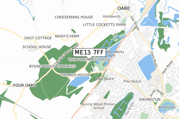 ME13 7FF map - small scale - OS Open Zoomstack (Ordnance Survey)