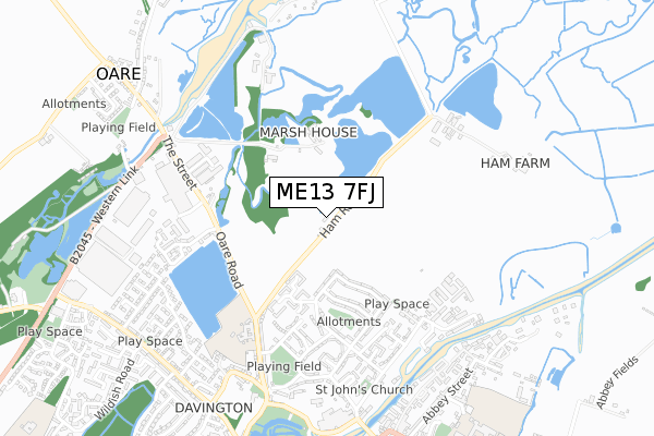ME13 7FJ map - small scale - OS Open Zoomstack (Ordnance Survey) ME13 7FJ map - small scale - OS Open Zoomstack (Ordnance Survey)