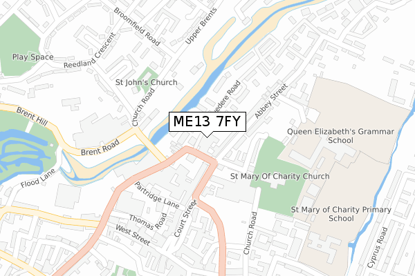 ME13 7FY map - large scale - OS Open Zoomstack (Ordnance Survey)