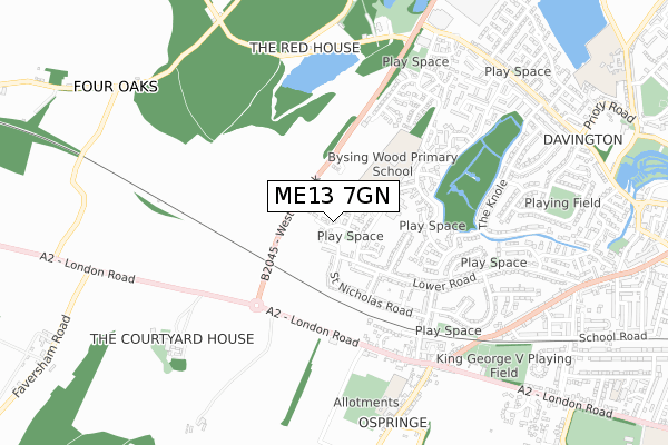 ME13 7GN map - small scale - OS Open Zoomstack (Ordnance Survey) ME13 7GN map - small scale - OS Open Zoomstack (Ordnance Survey)