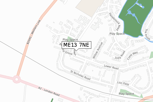 ME13 7NE map - large scale - OS Open Zoomstack (Ordnance Survey)