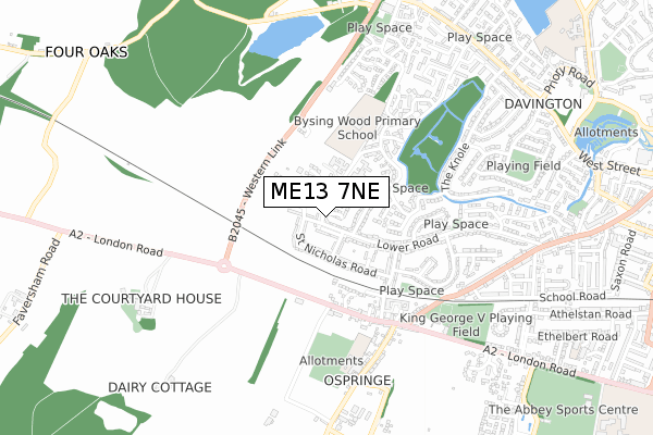 ME13 7NE map - small scale - OS Open Zoomstack (Ordnance Survey)