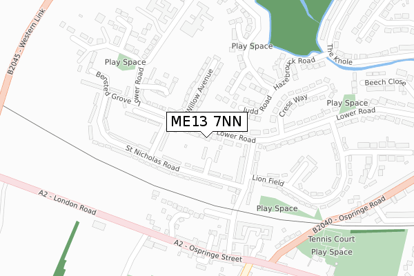 ME13 7NN map - large scale - OS Open Zoomstack (Ordnance Survey)