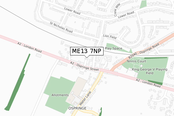 ME13 7NP map - large scale - OS Open Zoomstack (Ordnance Survey)