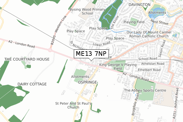 ME13 7NP map - small scale - OS Open Zoomstack (Ordnance Survey)