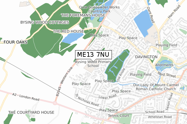 ME13 7NU map - small scale - OS Open Zoomstack (Ordnance Survey)