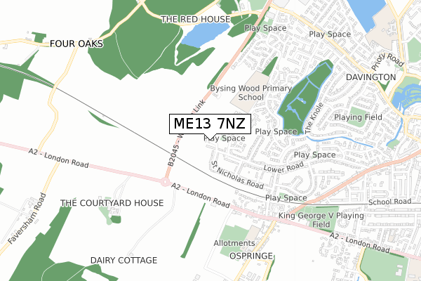 ME13 7NZ map - small scale - OS Open Zoomstack (Ordnance Survey)