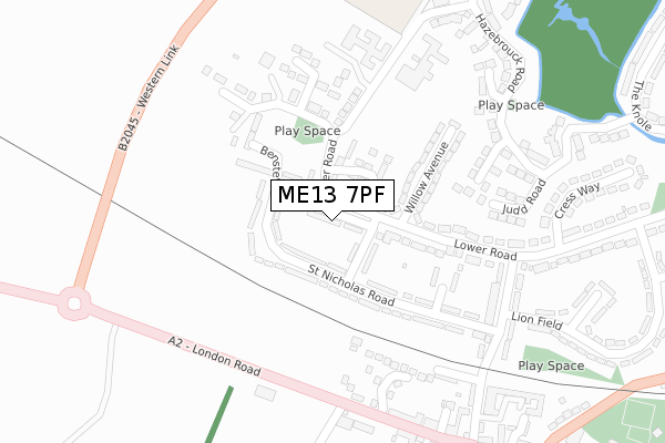 ME13 7PF map - large scale - OS Open Zoomstack (Ordnance Survey)
