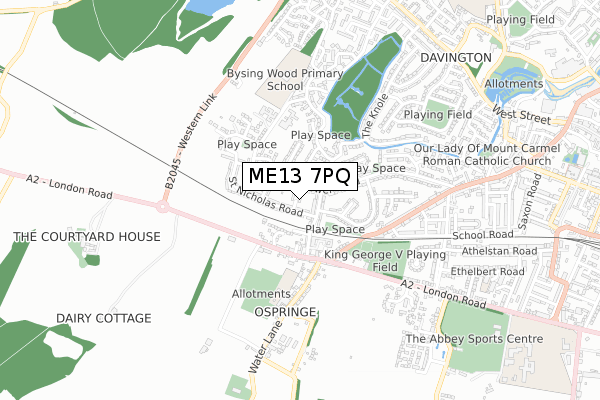 ME13 7PQ map - small scale - OS Open Zoomstack (Ordnance Survey)