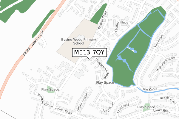 ME13 7QY map - large scale - OS Open Zoomstack (Ordnance Survey)