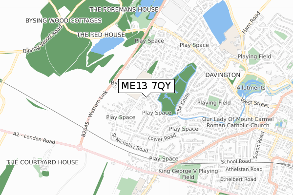 ME13 7QY map - small scale - OS Open Zoomstack (Ordnance Survey)