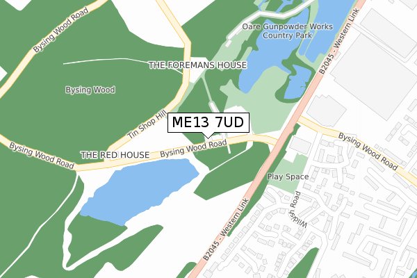 ME13 7UD map - large scale - OS Open Zoomstack (Ordnance Survey)