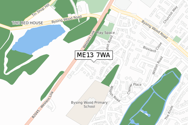 ME13 7WA map - large scale - OS Open Zoomstack (Ordnance Survey)